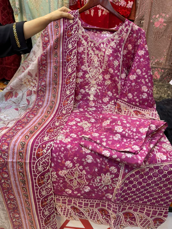 Soft & Lightweight Printed Lawn Dress with Cotton Dupatta